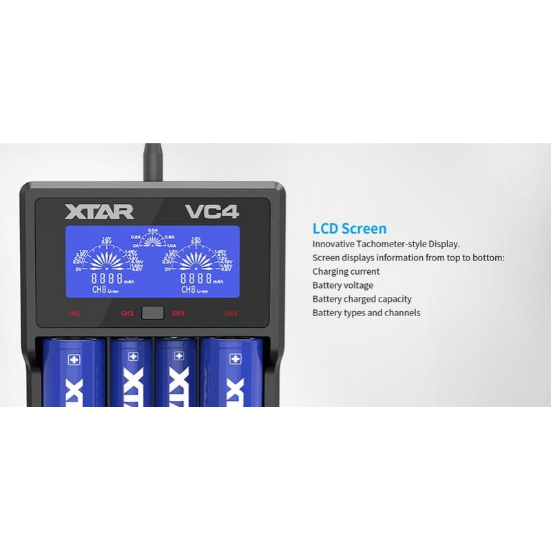 XTAR VC4 4 Bay Charger