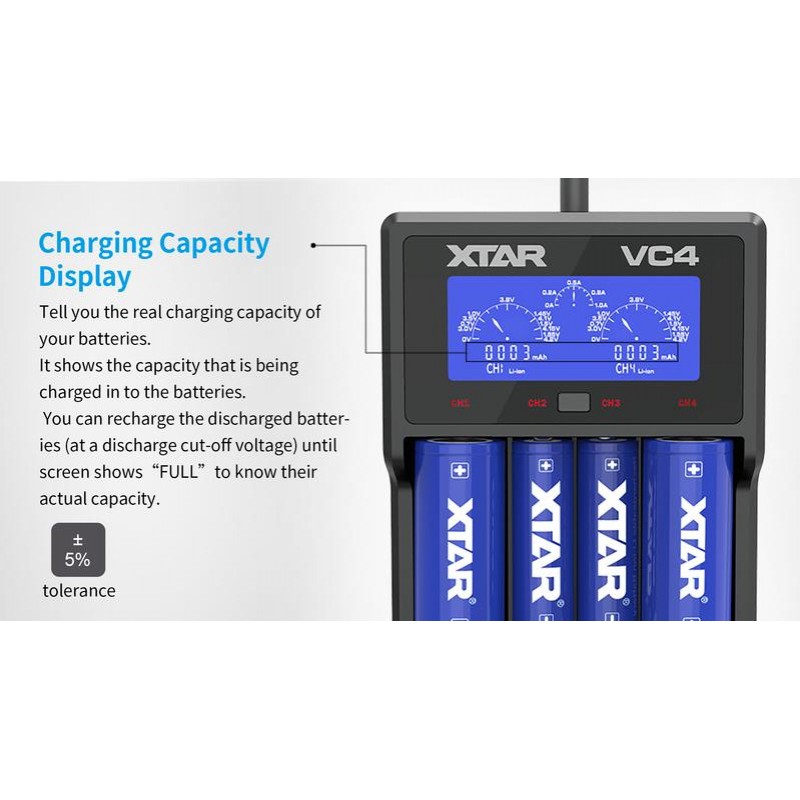 XTAR VC4 4 Bay Charger