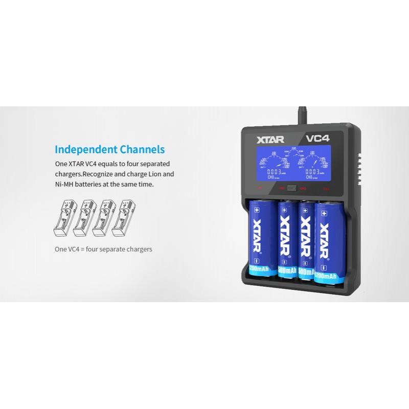 XTAR VC4 4 Bay Charger