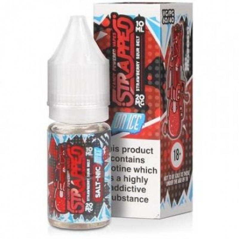 Strapped Strawberry Sour Belt On Ice Nic Salt 10ml