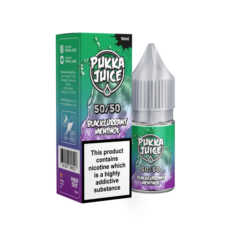 Pukka Juice Blackcurrant Menthol E-liquid 10ml
