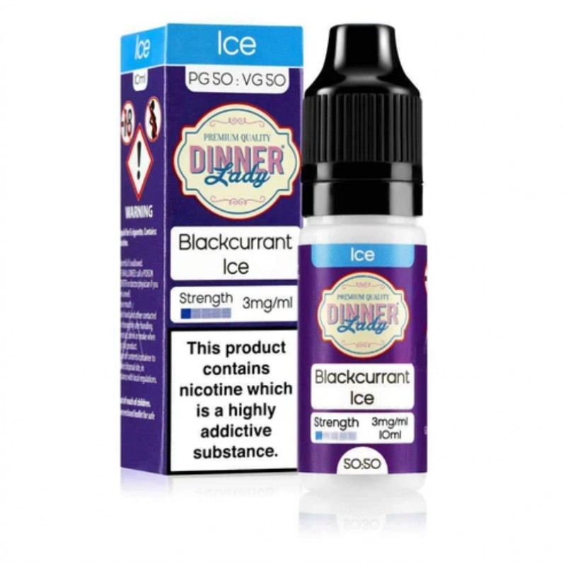 Dinner Lady Ice 50/50 Blackcurrant Ice E-liquid 10...