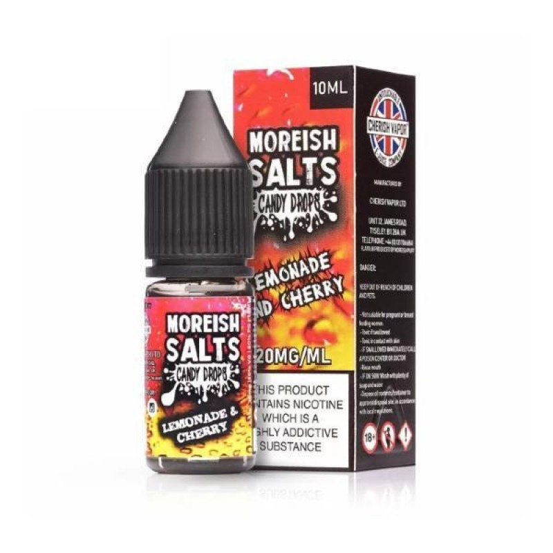 Moreish Puff Lemonade & Cherry Candy Drops Nic Salt E-liquid 10ml