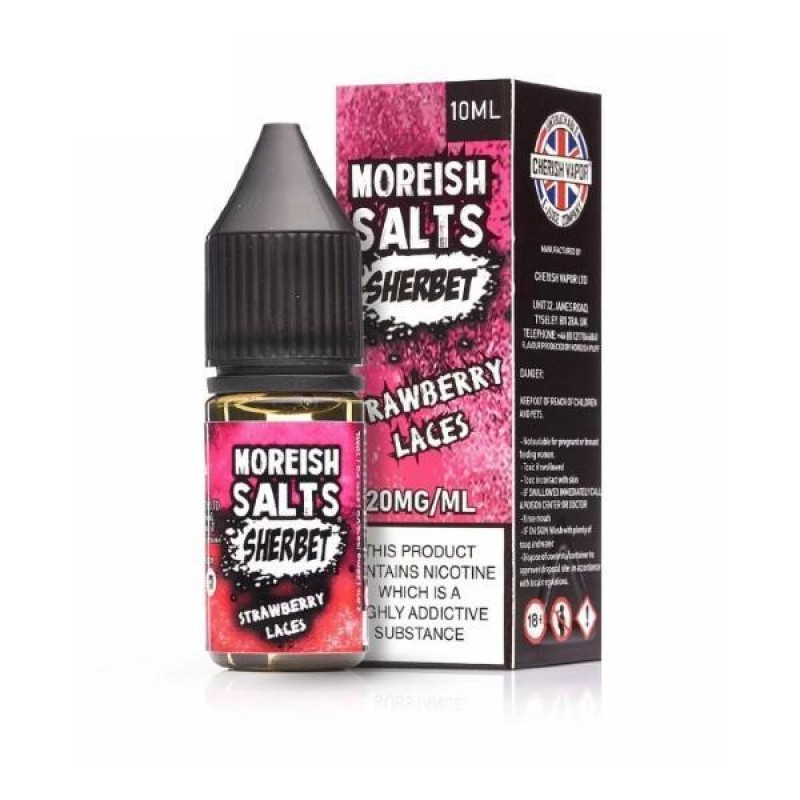Moreish Puff Strawberry Laces Sherbet Nic Salt E-l...