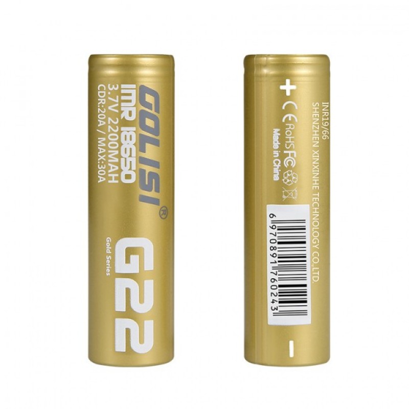 Golisi G22 18650 3.7V 2200mAh Battery 2PCS